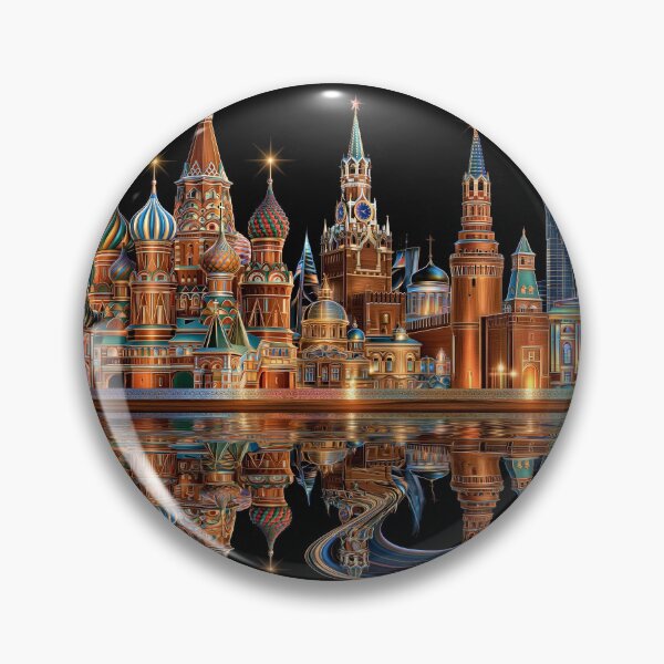 Item preview, Vibrant Cityscape Reflection Ornate Moscow Night Skyline  designed and sold by Rocky Mountain Artistry.