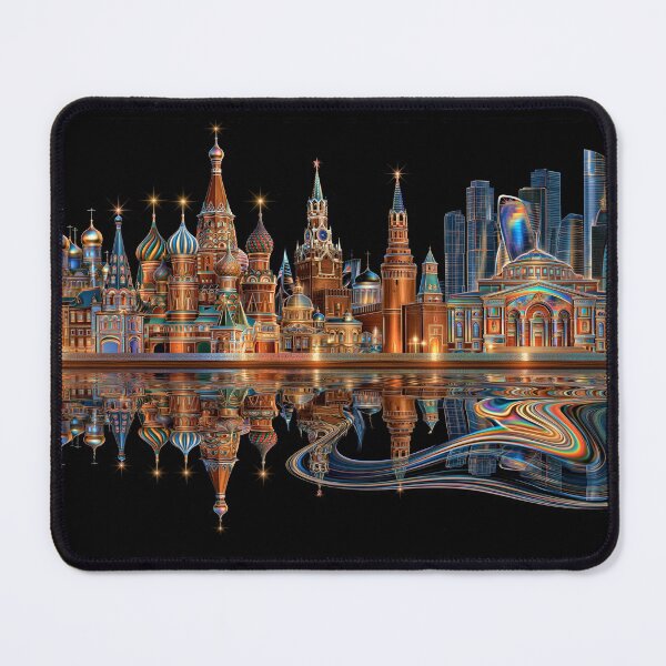 Item preview, Vibrant Cityscape Reflection Ornate Moscow Night Skyline designed and sold by Rocky Mountain Artistry.