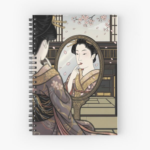 Item preview, Geisha Admiring Her Reflection in Oval Mirror designed and sold by TokyoUkiyoHouse.