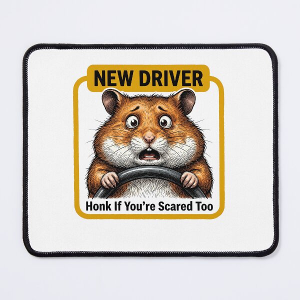 Item preview, Scared Hamster New Driver designed and sold by Roy & Tiffany.