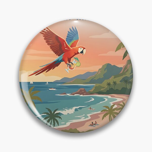 Item preview, Parrot Tropical Beach WPA Poster designed and sold by PictoVibe.