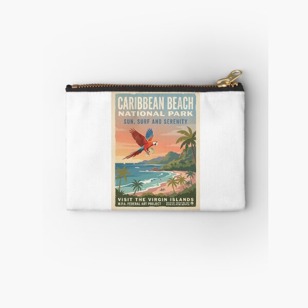 Item preview, Parrot Tropical Beach WPA Poster designed and sold by PictoVibe.
