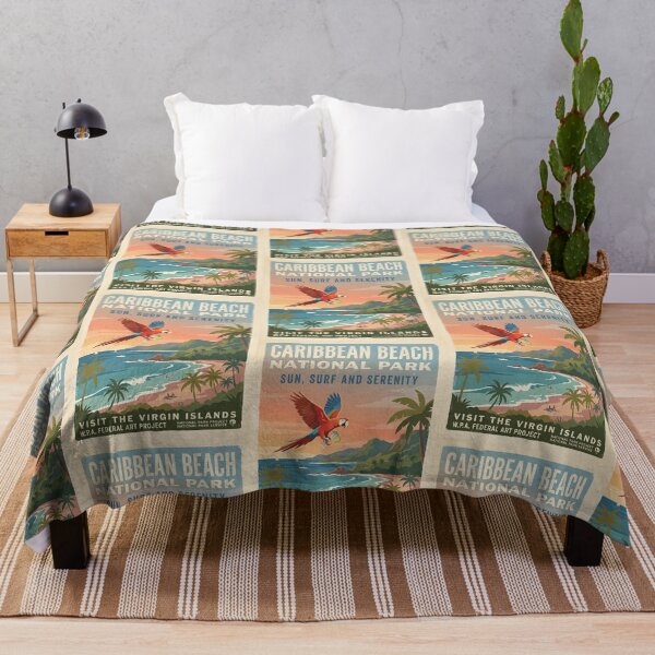 Item preview, Parrot Tropical Beach WPA Poster designed and sold by PictoVibe.