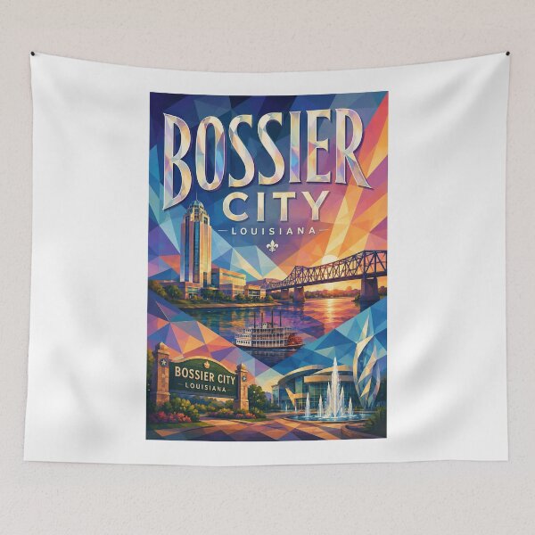 Item preview, Bossier City Louisiana Red River Skyline and Shreveport Bossier Bridge designed and sold by Aryabek.