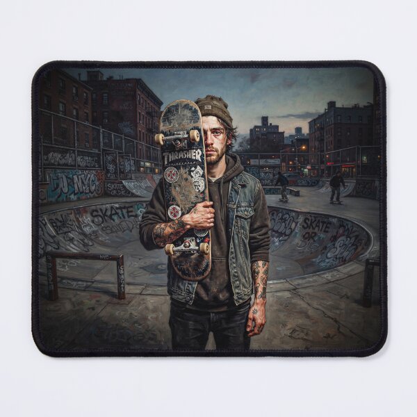 Item preview, Inner City Skateboarder Portrait American Realism Art designed and sold by Home Decor Art.