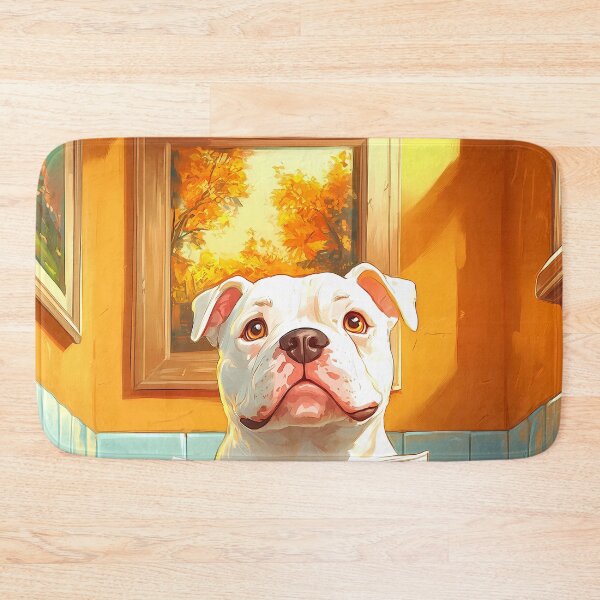Item preview, Pit Bull Dog Newspaper Bathroom Kawaii Reading Humor designed and sold by mildaclairmo.