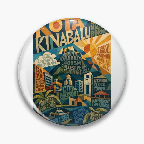 Item preview, Kota Kinabalu Sabah Mount Kinabalu and South China Sea designed and sold by Aryabek.