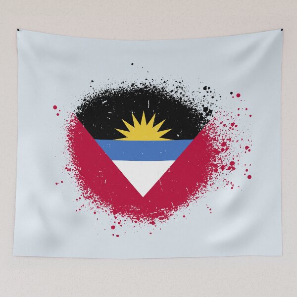 Item preview, Antigua and Barbuda Flag Spray Paint Splatter Style designed and sold by DelfDesign.