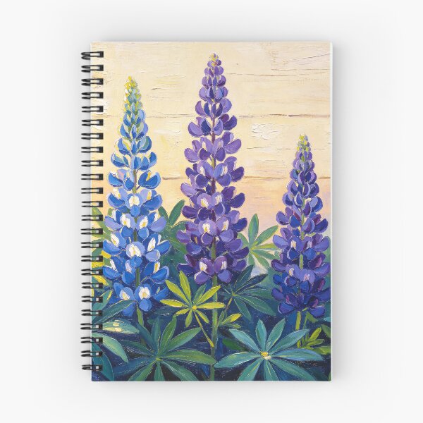 Item preview, Lupinus Polyphyllus Blue Lupine Acrylic Painting Botanical Art designed and sold by EduMaru_Arts.