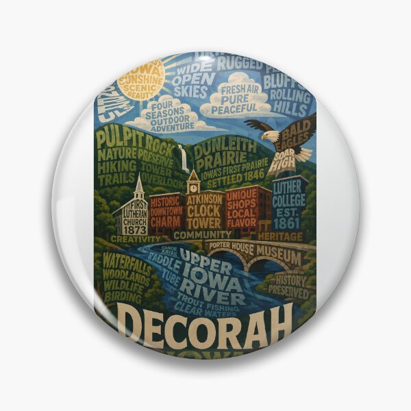 Item preview, Decorah Iowa Upper Iowa River and Driftless Area Landmarks designed and sold by Aryabek.