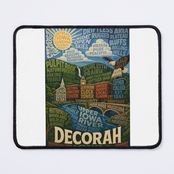 Item preview, Decorah Iowa Upper Iowa River and Driftless Area Landmarks designed and sold by Aryabek.