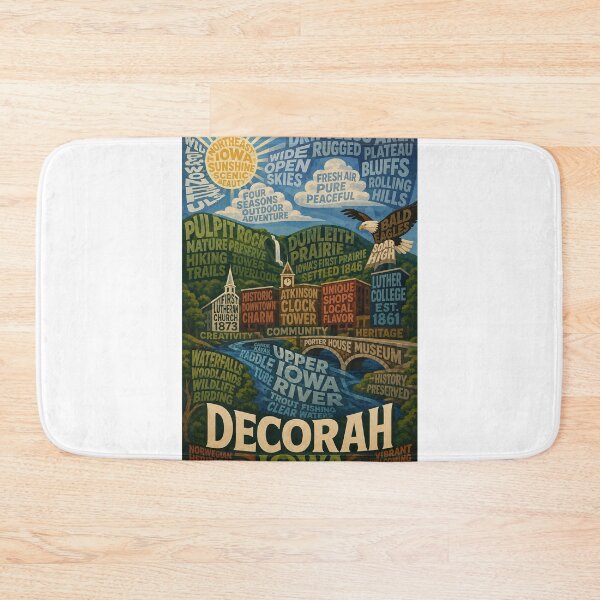 Item preview, Decorah Iowa Upper Iowa River and Driftless Area Landmarks designed and sold by Aryabek.