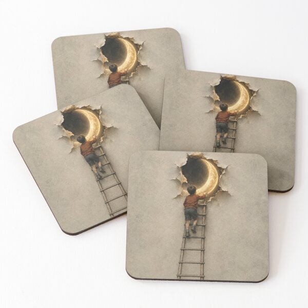 Item preview, Reach for the Moon – Surreal Childhood Dream Art designed and sold by GSizzle1.