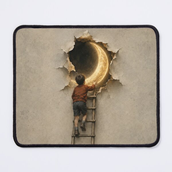 Item preview, Reach for the Moon – Surreal Childhood Dream Art designed and sold by GSizzle1.