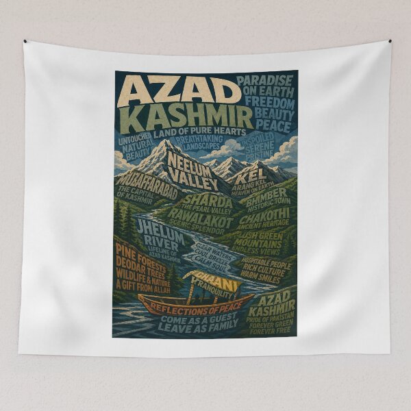 Item preview, Azad Kashmir Neelum Valley Jhelum River Mountain Landscape designed and sold by Aryabek.