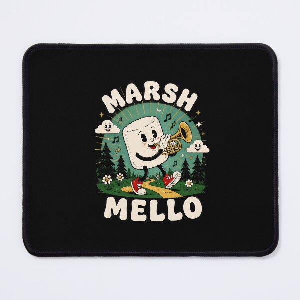 Item preview, Marsh Mello Vintage Retro Cartoon Marshmallow Playing Music designed and sold by leocreatives.