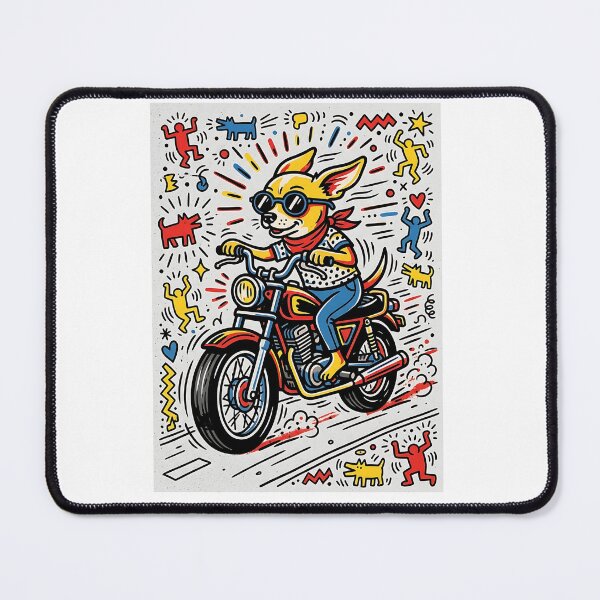 Item preview, Chihuahua Motorcycle Pop Art designed and sold by PictoVibe.