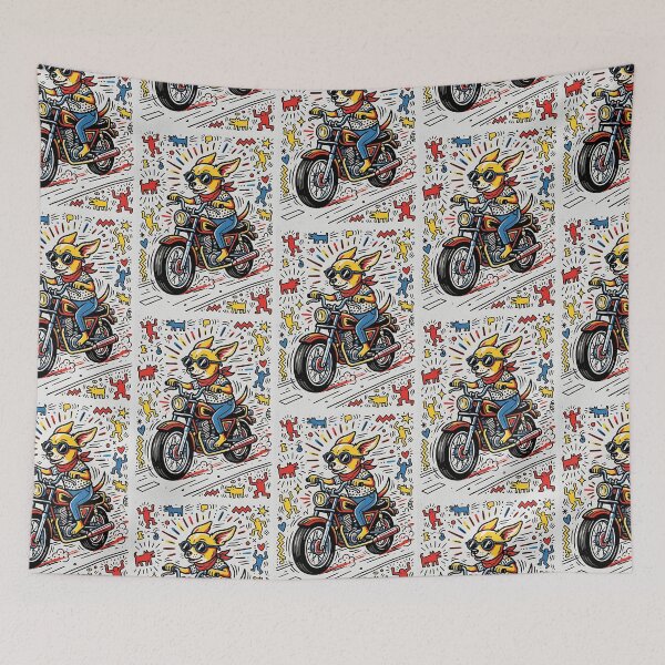 Item preview, Chihuahua Motorcycle Pop Art designed and sold by PictoVibe.