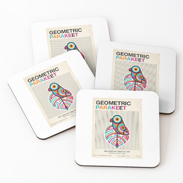 Item preview, Parakeet Tropical Leaf Swiss Poster designed and sold by PictoVibe.