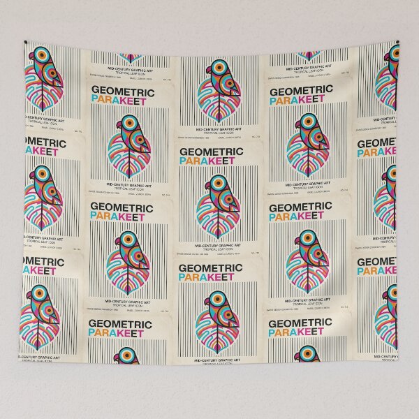 Item preview, Parakeet Tropical Leaf Swiss Poster designed and sold by PictoVibe.