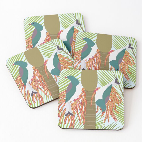 Item preview, Kereru in Nikau, New Zealand Pigeon designed and sold by Rebeccatiana.nz.
