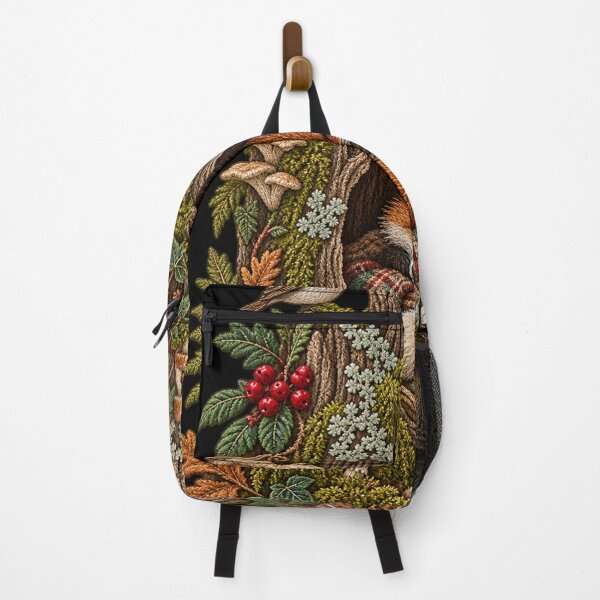 Item preview, Cozy Embroidered Fox in Hollow Tree – Woodland Cottagecore Forest Art designed and sold by Emoji Emblems.