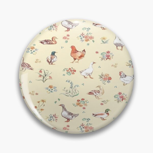 Item preview, Whimsical Chicken and Duck Pattern Featuring Delicate Floral Accents A Charming Design designed and sold by Matt_Smith.