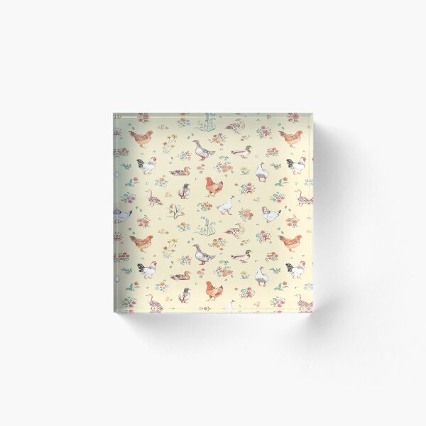 Item preview, Whimsical Chicken and Duck Pattern Featuring Delicate Floral Accents A Charming Design designed and sold by Matt_Smith.