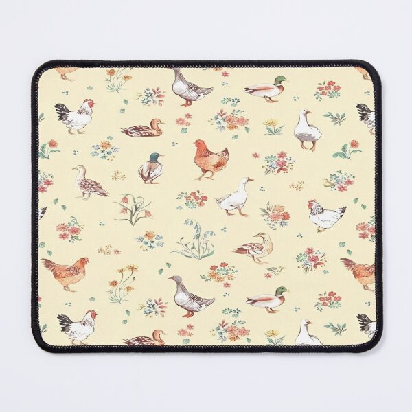 Item preview, Whimsical Chicken and Duck Pattern Featuring Delicate Floral Accents A Charming Design designed and sold by Matt_Smith.