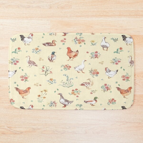 Item preview, Whimsical Chicken and Duck Pattern Featuring Delicate Floral Accents A Charming Design designed and sold by Matt_Smith.