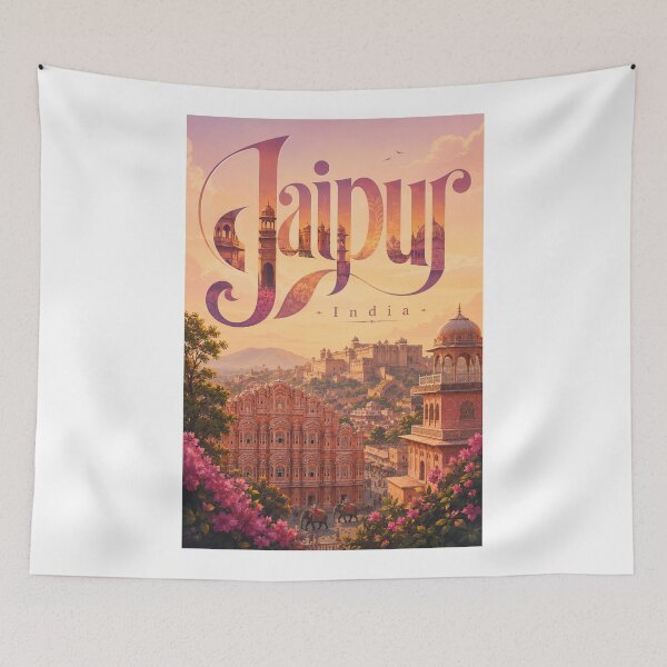 Item preview, Jaipur Rajasthan India Hawa Mahal and Amber Fort Heritage designed and sold by Aryabek.