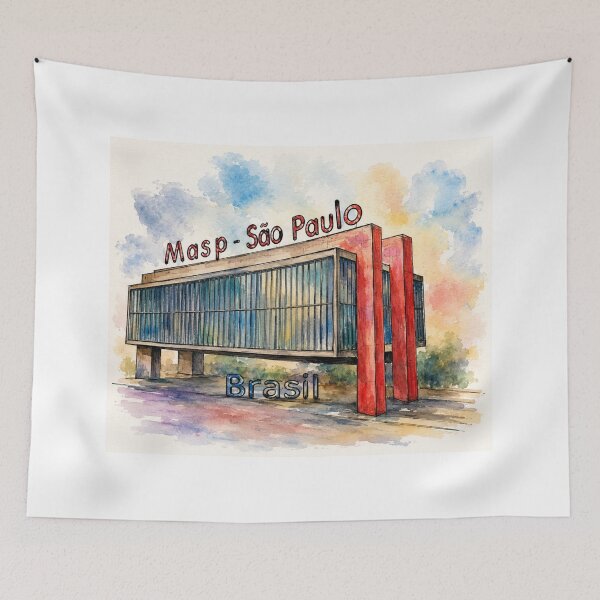 Item preview, Masp Museu de Arte de Sao Paulo –  Watercolor Landmark Art designed and sold by Sampa In Focus.