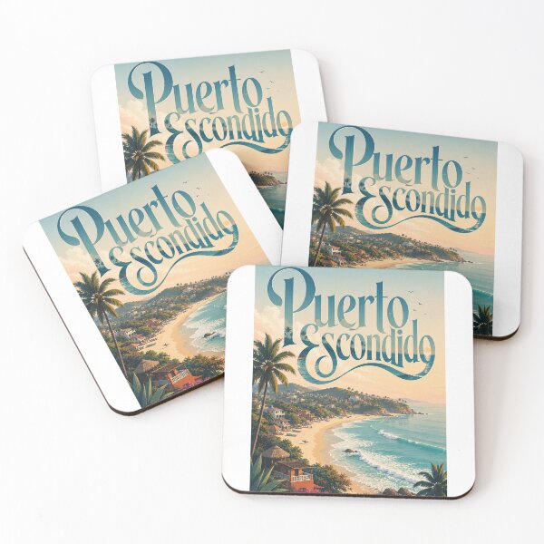 Item preview, Puerto Escondido, Oaxaca, costa del Pacífico y bahía bordeada de palmeras, México designed and sold by Aryabek.