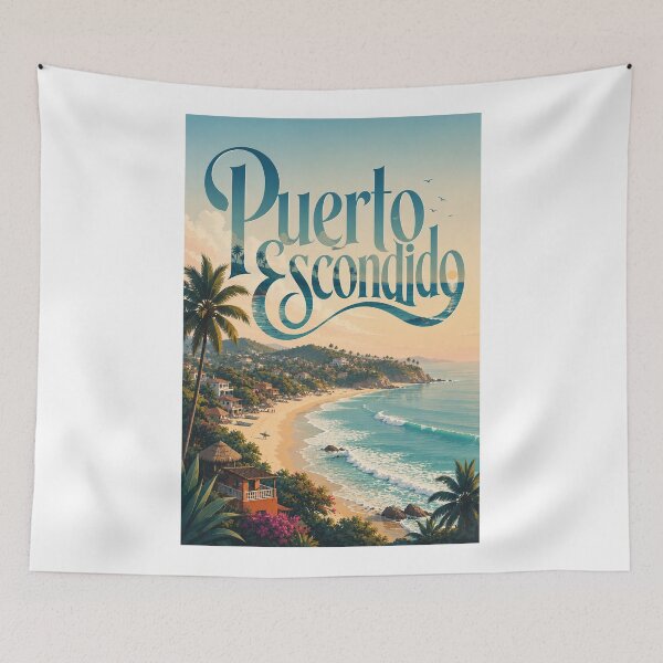 Item preview, Puerto Escondido Oaxaca Pacific Coast and Palm Fringed Bay Mexico designed and sold by Aryabek.