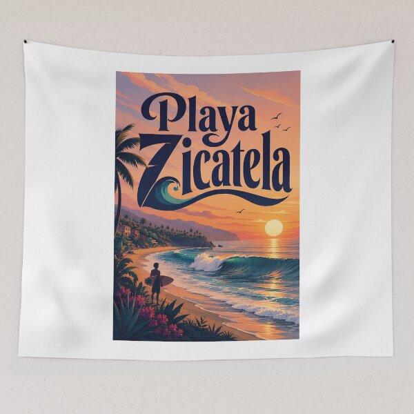Item preview, Playa Zicatela Oaxaca Sunset Waves and Puerto Escondido Coast designed and sold by Aryabek.