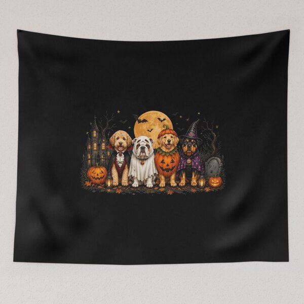 Item preview, Cute Halloween Dog Costumes Vampire Ghost Pumpkin Witch Group designed and sold by leocreatives.