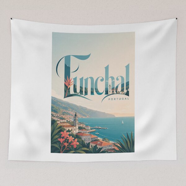 Item preview, Funchal Madeira Atlantic Harbour and Mountain City Portugal designed and sold by Aryabek.