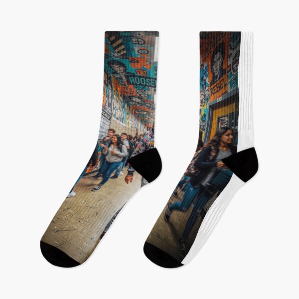 Item preview, Skateboarder Skating Down The Halls Of High School designed and sold by Home Decor Art.