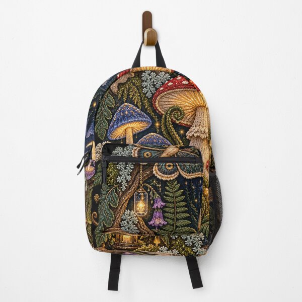 Item preview, Mushroom Forest Embroidery – Moonlit Mycelium Celestial Woodland Art designed and sold by Emoji Emblems.