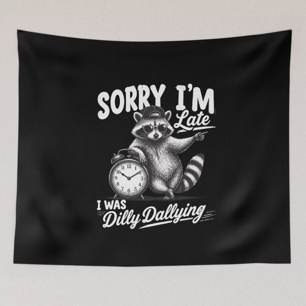 Item preview, Funny Raccoon Sunglasses Dilly Dallying Retro Graphic Tee designed and sold by leocreatives.