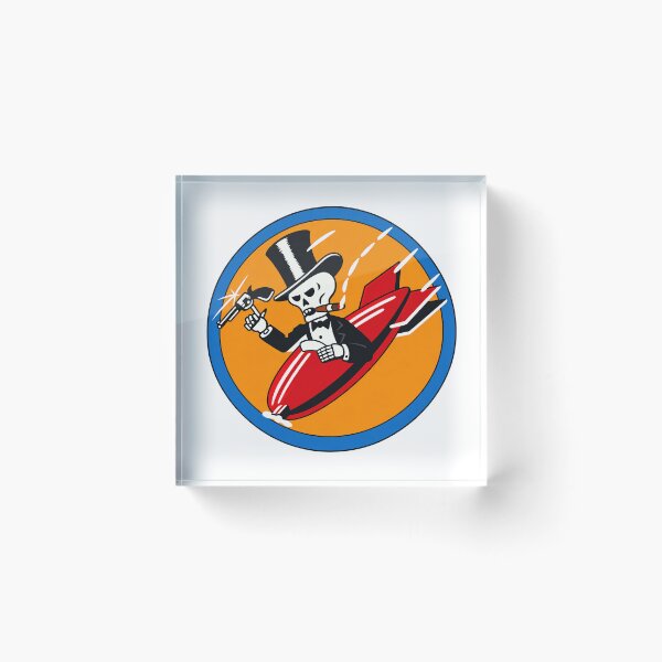 Item preview, Vintage WWII Skeleton Bomb Rider Nose Art Emblem designed and sold by PIXEL POP DESIGNS - Beyond the Norm!.