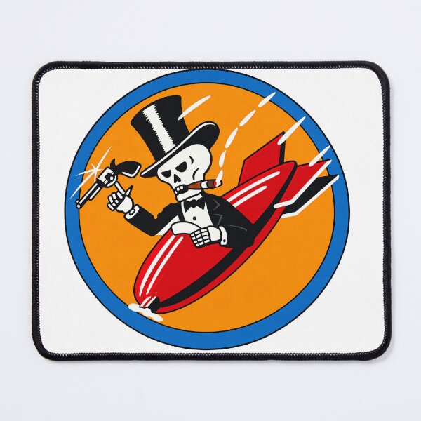 Item preview, Vintage WWII Skeleton Bomb Rider Nose Art Emblem designed and sold by PIXEL POP DESIGNS - Beyond the Norm!.