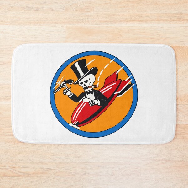 Item preview, Vintage WWII Skeleton Bomb Rider Nose Art Emblem designed and sold by PIXEL POP DESIGNS - Beyond the Norm!.