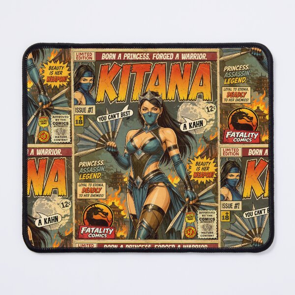 Item preview, Mortal Kombat Kitana Vintage Retro Comic Cover Art designed and sold by Back2Collage.