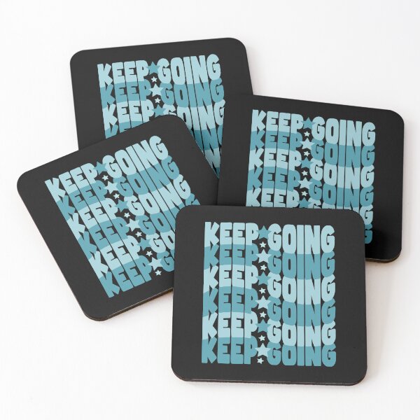 Item preview, Keep Going – Motivational Typography with Stars (Teal & Blue) designed and sold by THROUGH-LIFE.