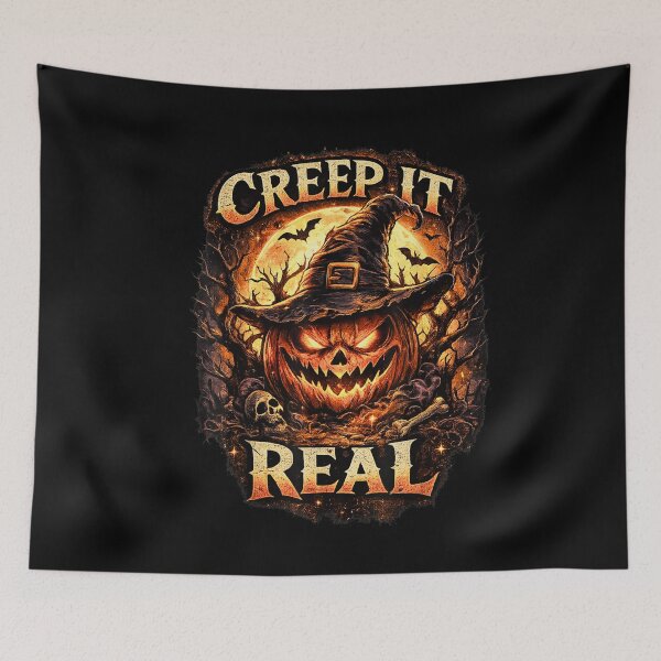 Item preview, Creep It Real Scary Jack O Lantern Witch Halloween designed and sold by VioletNance.
