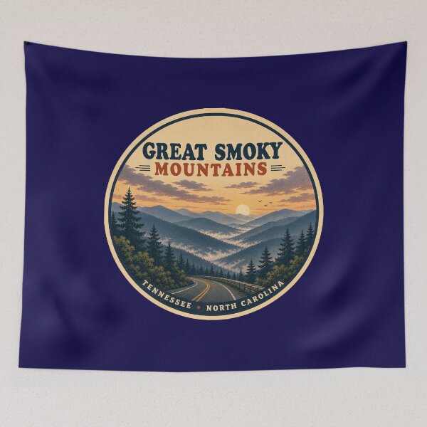 Item preview,  Great Smoky Mountains Vintage Travel Badge Tennessee North Carolina designed and sold by Swanny's Custom T-shirt and Gift Designs.