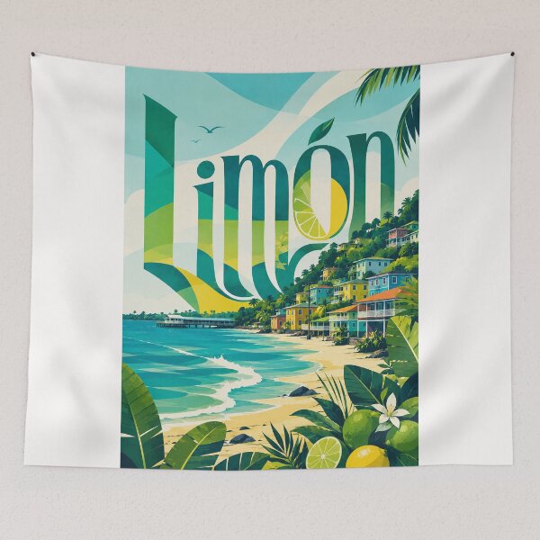 Item preview, Limón Costa Rica Costa Caribe con casas tropicales en la ladera designed and sold by Places On Earth.