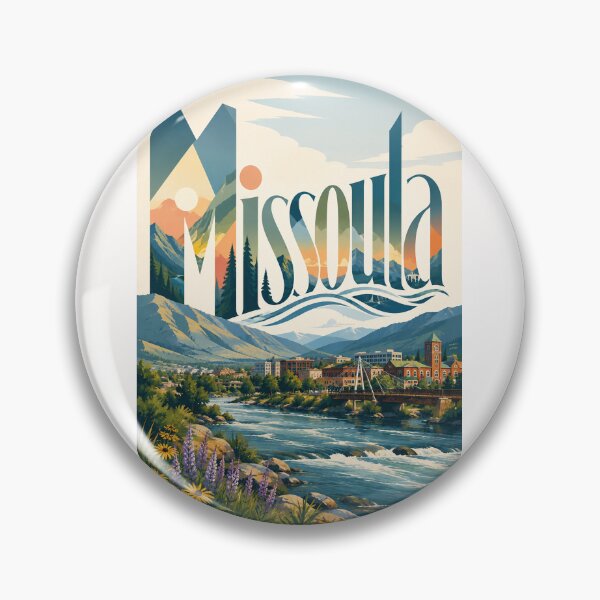 Item preview, Missoula Montana Clark Fork River beneath Rocky Mountain Peaks designed and sold by Places On Earth.