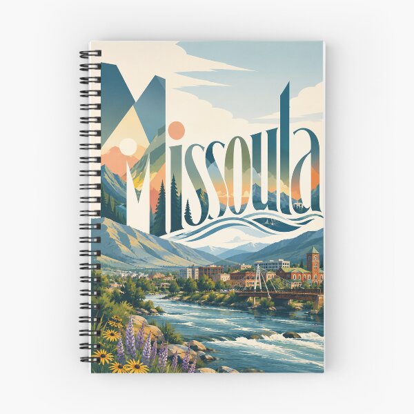 Item preview, Missoula Montana Clark Fork River beneath Rocky Mountain Peaks designed and sold by Places On Earth.
